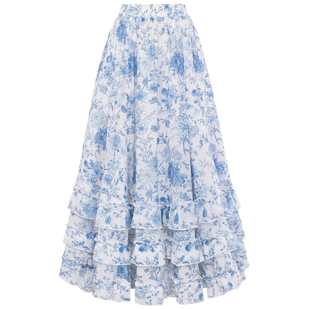 Scarlet Darkness Women's Floral Chiffon Elastic Long Skirt (Various)