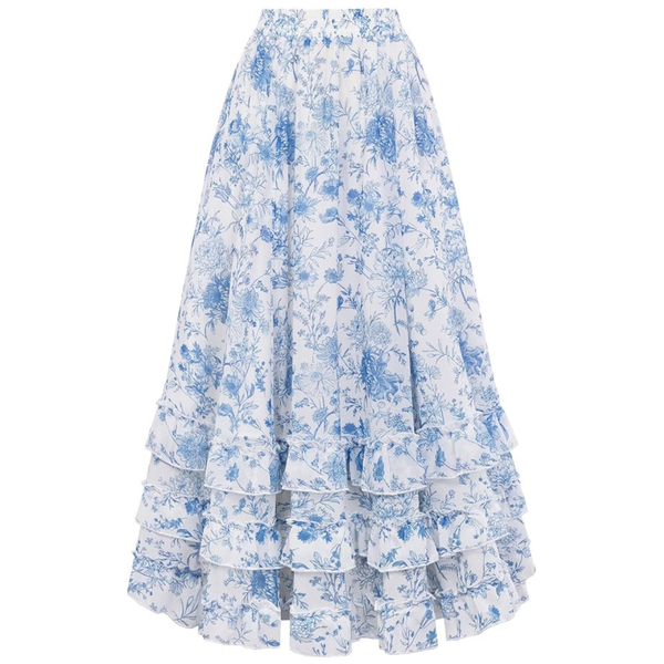Scarlet Darkness Women's Floral Chiffon Elastic Long Skirt (Various)