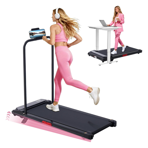 Upgrade 350LBS Electric Small Walking Pads Treadmills With Handles