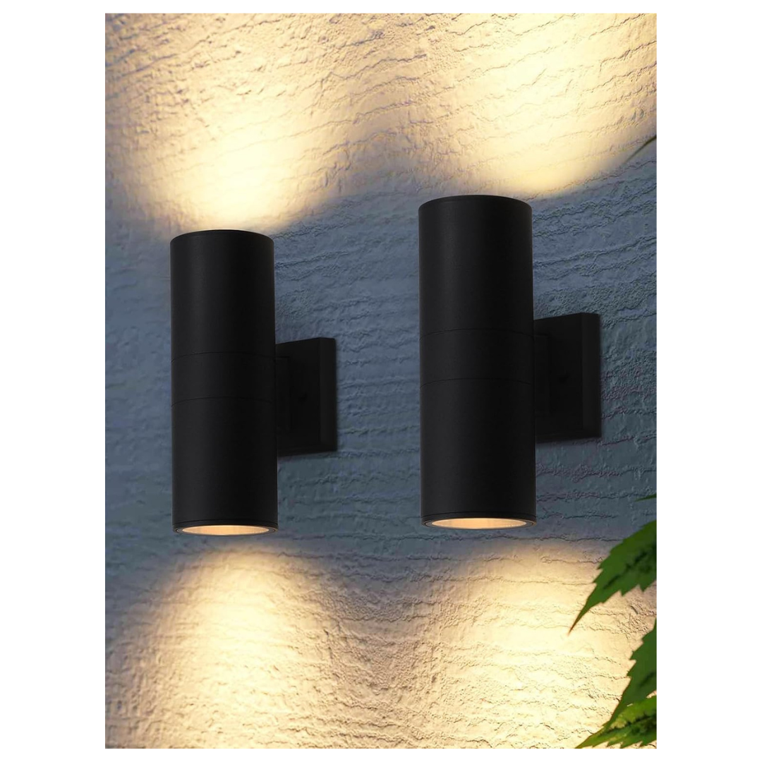 2-Pack Leonlite 12" Modern Outdoor Cylinder Wall Lights