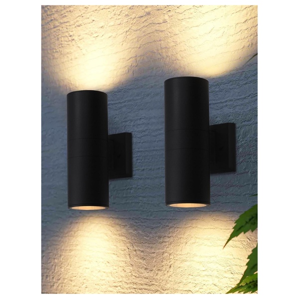 2-Pack Leonlite 12" Modern Outdoor Cylinder Wall Lights