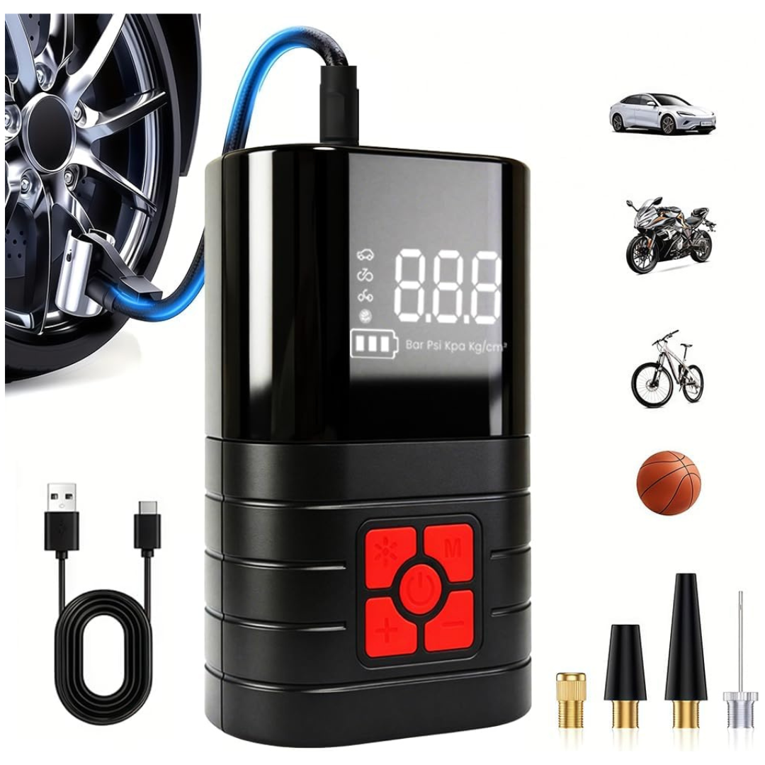 120 PSI Portable Tire Inflator Air Compressor With Digital Pressure Gauge