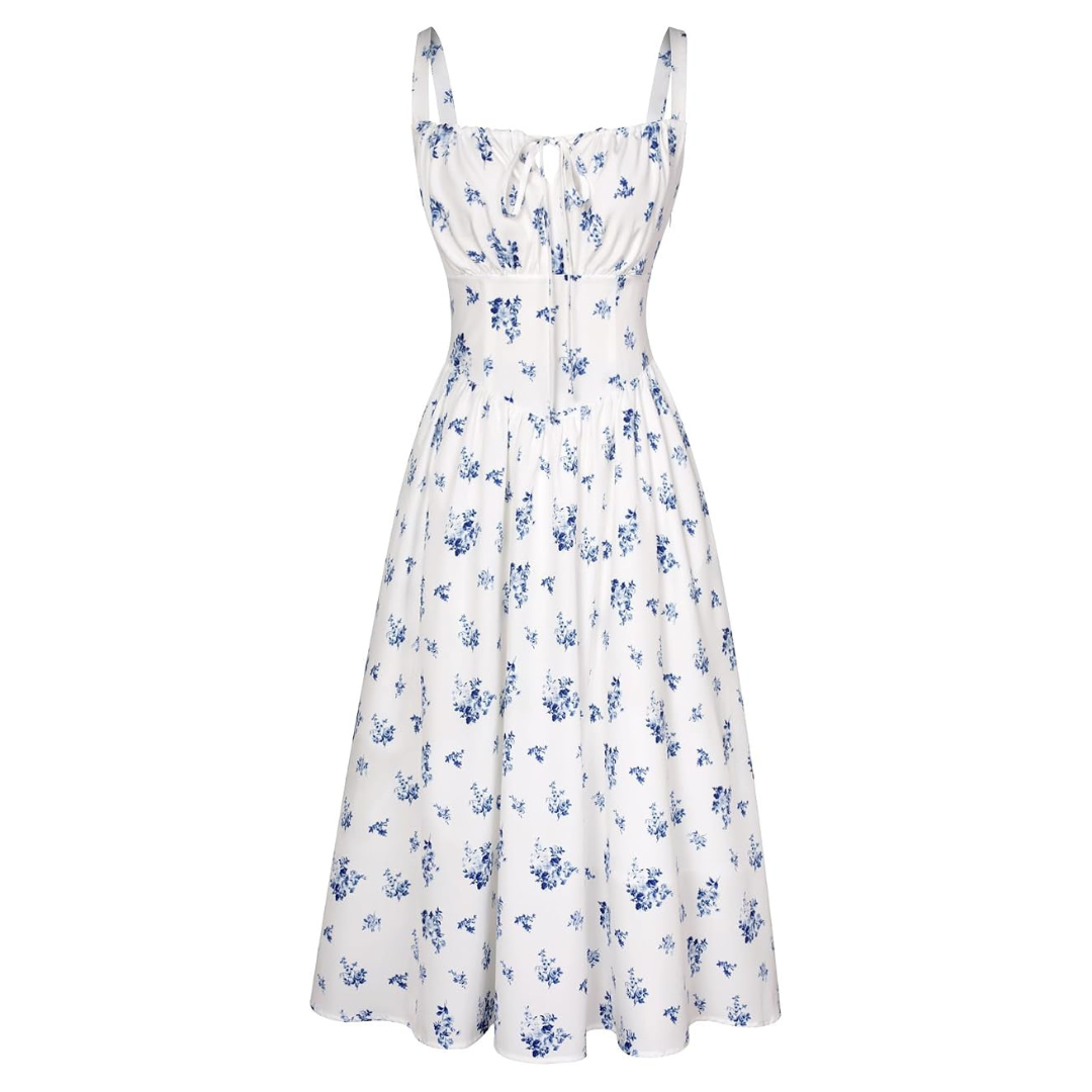 Scarlet Darkness Women's Floral Corset Midi Dress With Pockets (various)