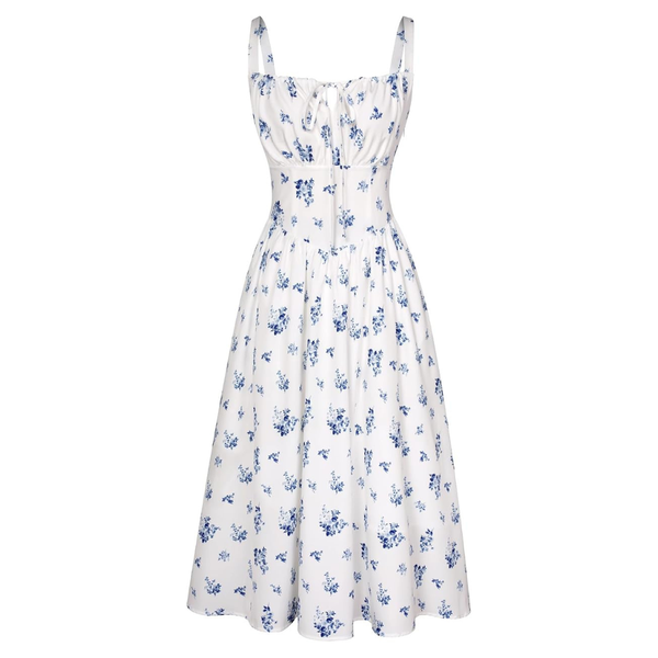 Scarlet Darkness Women's Floral Corset Midi Dress With Pockets (various)