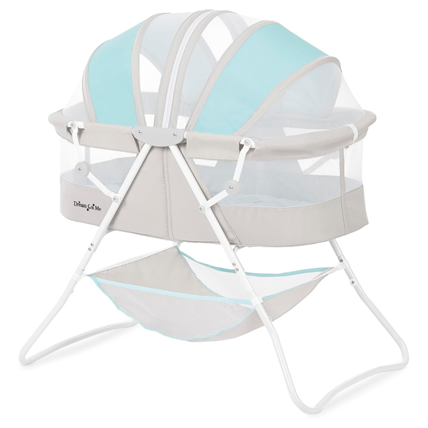 Dream On Me Karley Lightweight Portable Baby Bassinet (Blue/Grey)