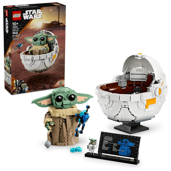 1048-Piece LEGO Star Wars Grogu With Hover Pram Building Toy Set (75403)