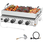 Cowsar Portable 4-Burner 32000 BTU Propane Stainless Steel BBQ Grill