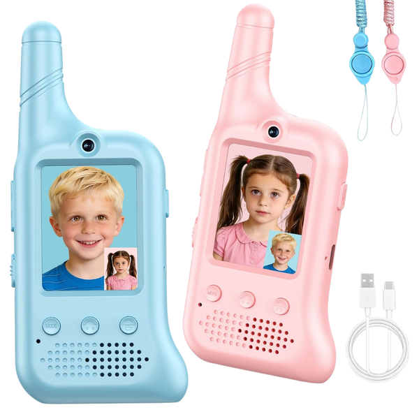 2-Pack Kids Rechargeable Video Walkie Talkies