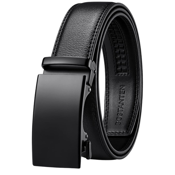 Men's Leather Ratchet Belt With Adjustable Buckle