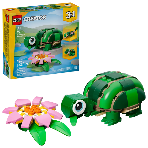 LEGO Creator 3 In 1 Turtle With A Water Lily Flower Building Toy (31377)
