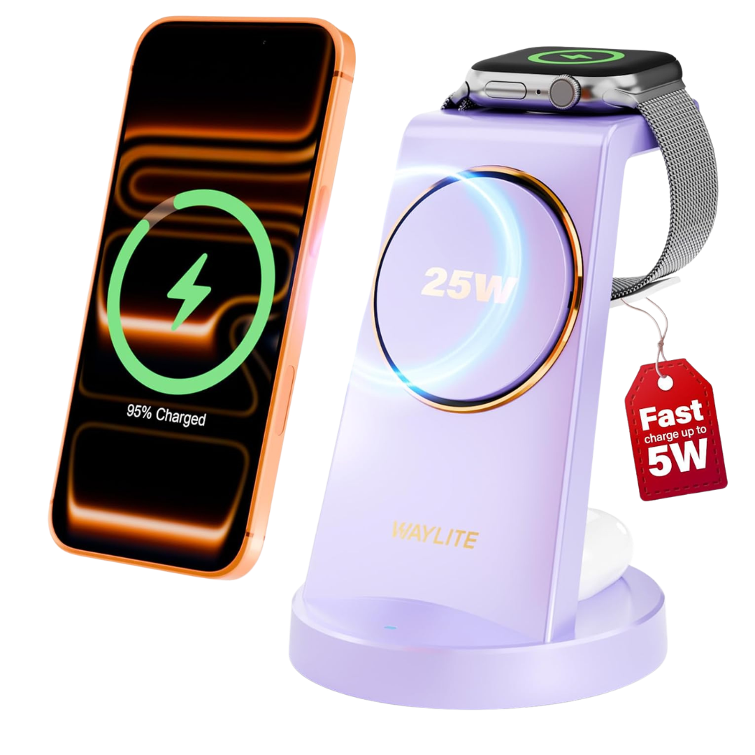 3-in-1 25W Fast Magnetic Wireless Charging Station (4 Colors)