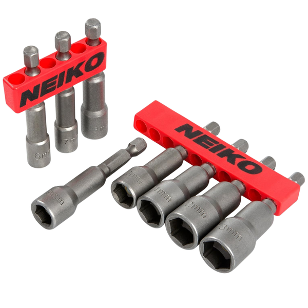 8-Piece NEIKO 10065A 1/4'' Hex Shank Magnetic Power Impact Nut Driver Set