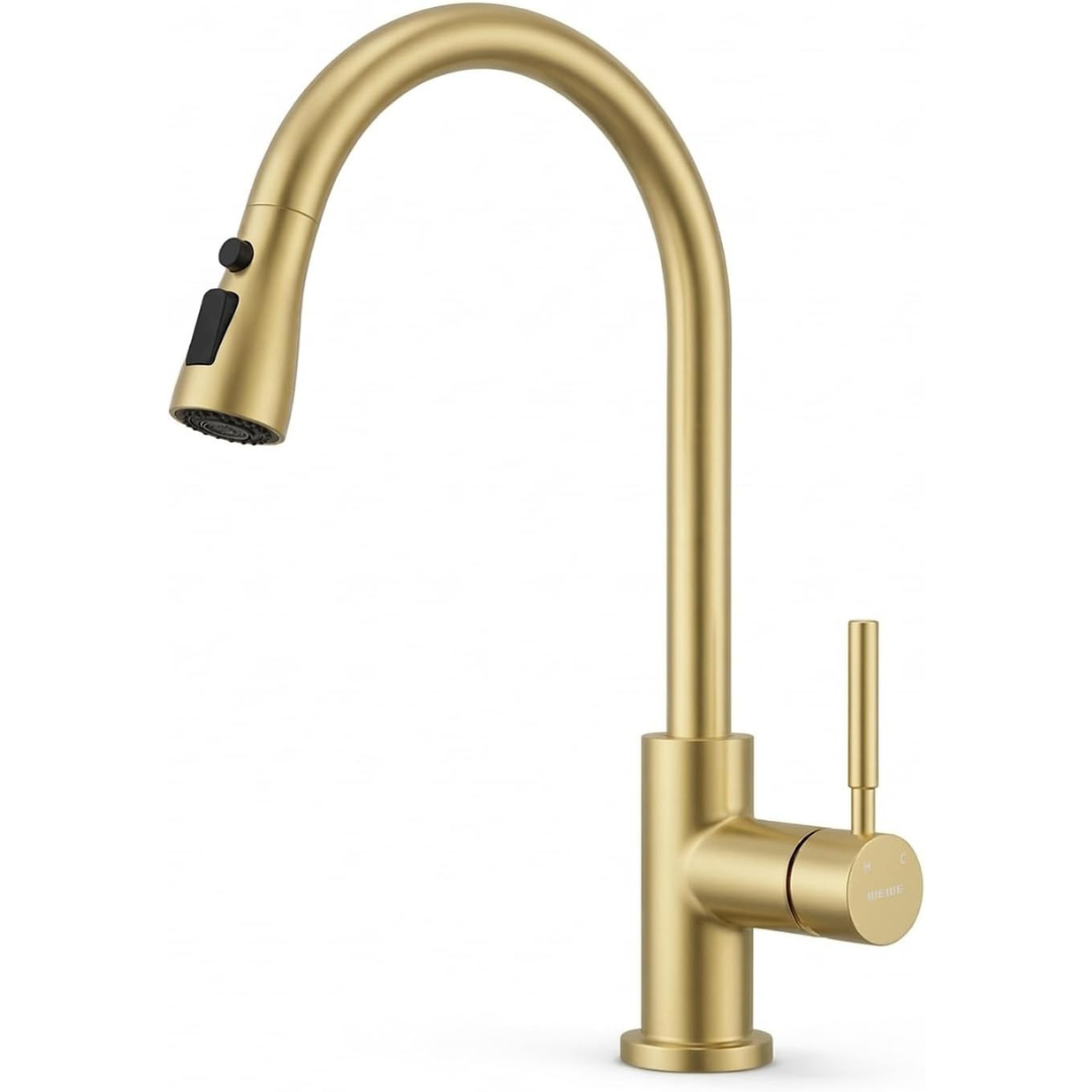 Kitchen Single Handle 1 Hole Faucets with Pull Down Sprayer