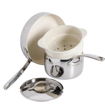 4-Piece Non-Stick Triply Stainless Steel Pots and Pans Cookware Set