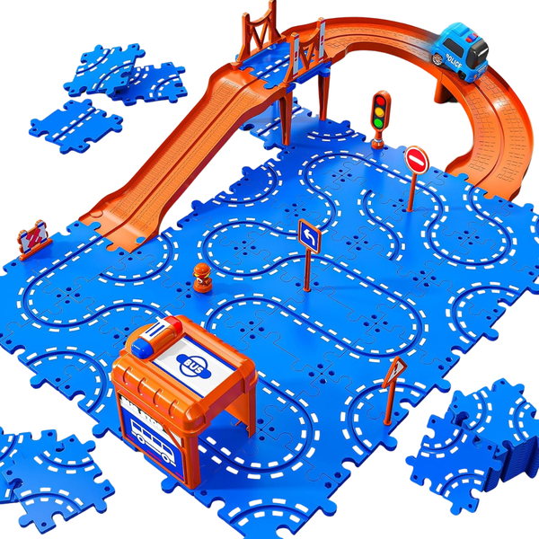 45-Piece Puzzle Track Car Set