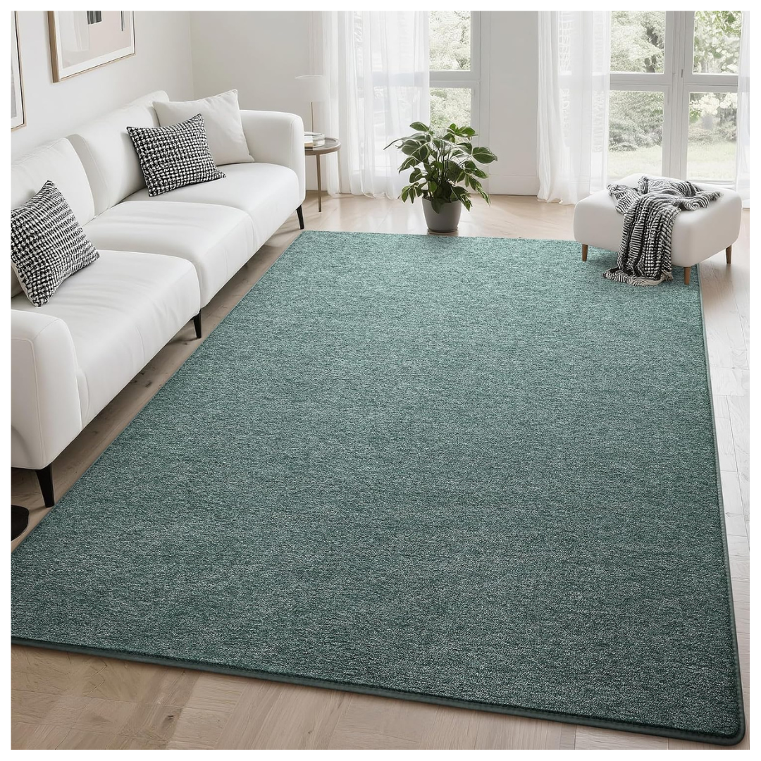 5x7 Washable Modern Grey Green Memory Foam Carpets (3 Colors)