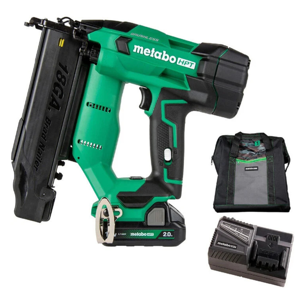 Metabo HPT 2" 18-Gauge Cordless Brad Nailer Kit W/ 2 X 2Ah Batteries & Charger