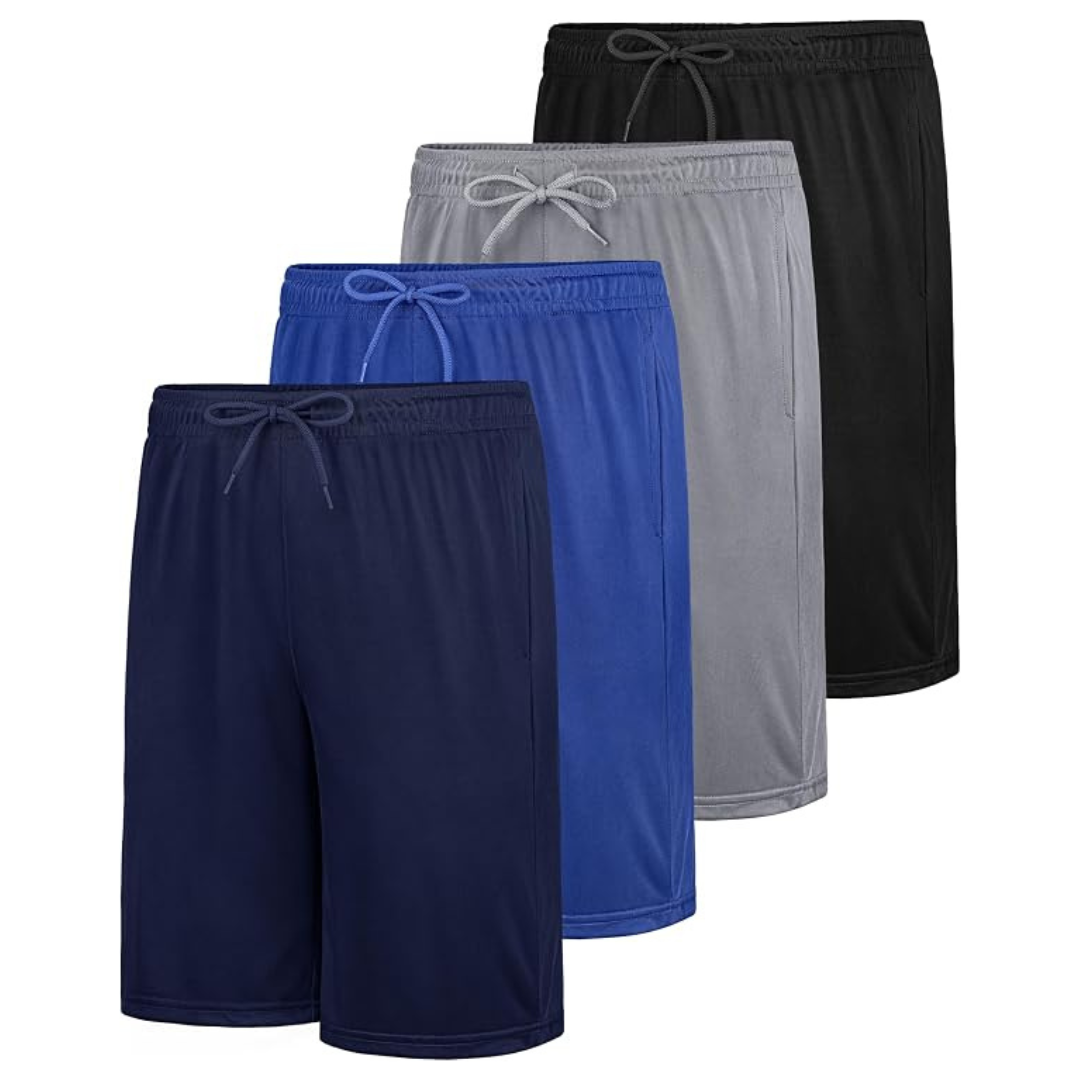 4-Pack Boys Quick Dry Athletic Shorts