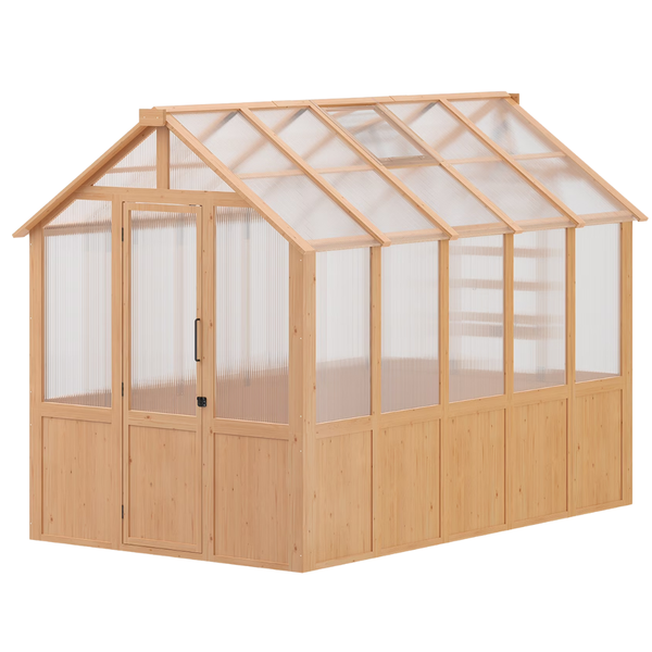 Wood & Polycarbonate 10' Walk-In Greenhouse