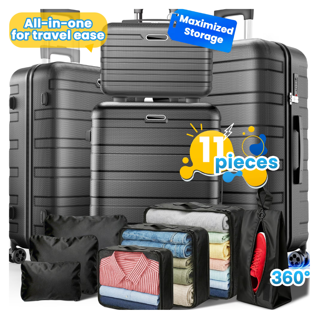 11-Piece Campmoy Hardshell Luggage Set With Spinner Wheels