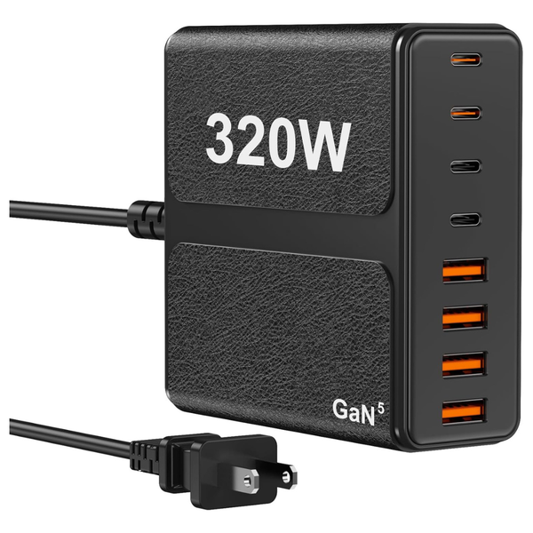 320W 8-Port USB C Charger Block