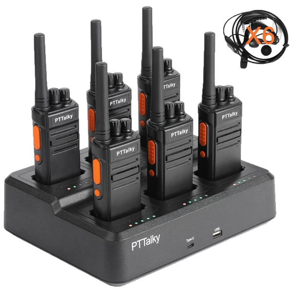 6-Pack Rechargeable Long Range Walkie-Talkies