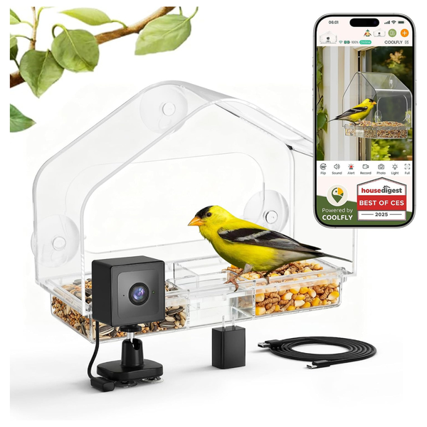 RichBird Smart Window Bird Feeder W/ 2K Camera & AI Identification