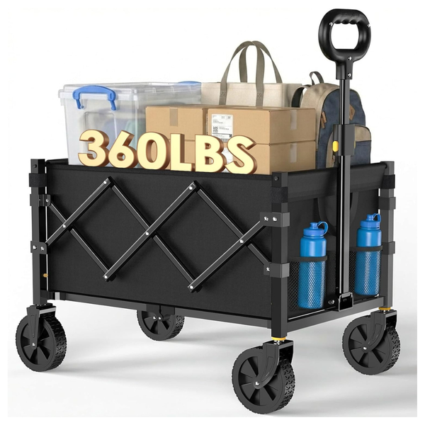 360lbs Collapsible Foldable Wagon Cart With All-Terrain Wheels