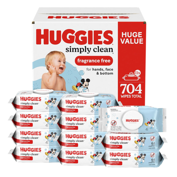 704-Count Huggies Simply Clean Fragrance-Free Baby Wipes