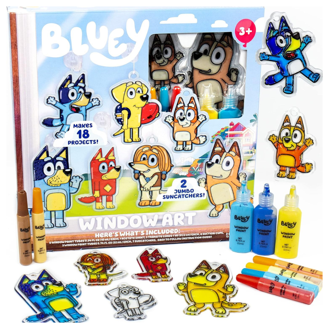 Bluey Kid's Window Art Suncatchers Kit