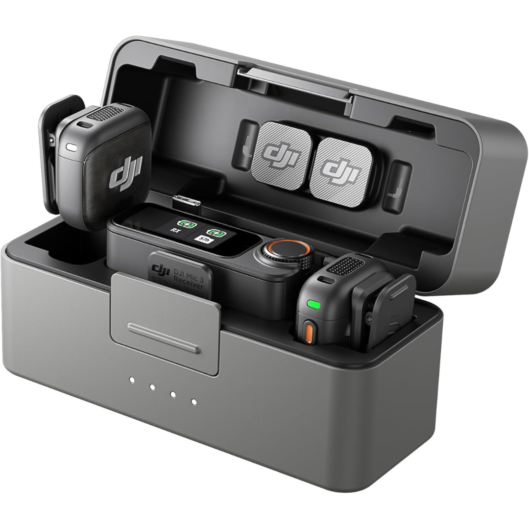 DJI Mic 3 (2 TX + 1 RX + Charging Case) Wireless Microphone