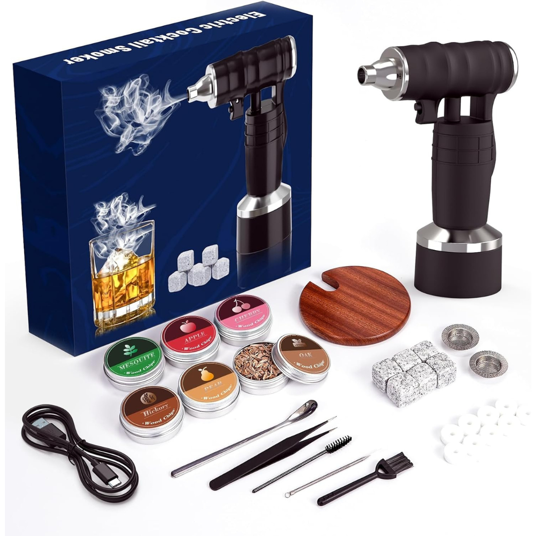 Weicha Rechargeable Electric Cocktail Smoker Kit W/ Smoking Gun And 6 Wood Chips