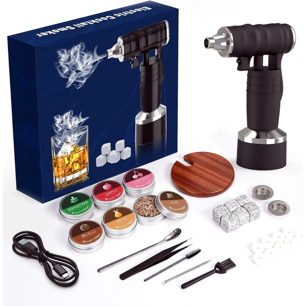 Weicha Rechargeable Electric Cocktail Smoker Kit W/ Smoking Gun And 6 Wood Chips