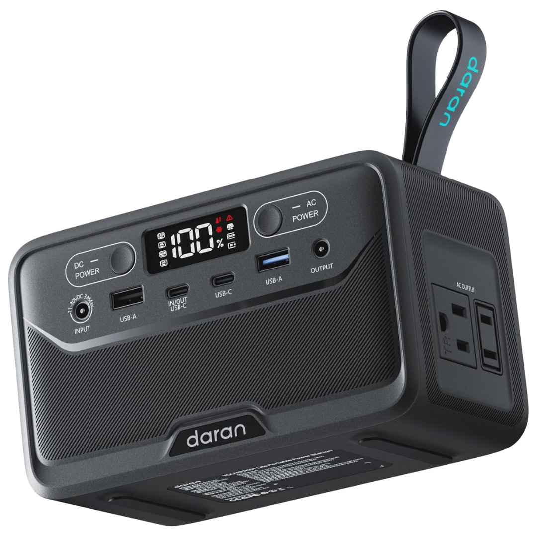 DaranEner 89.6Wh LiFePO4 Portable Power Station With Dual USB-C/USB-A Ports