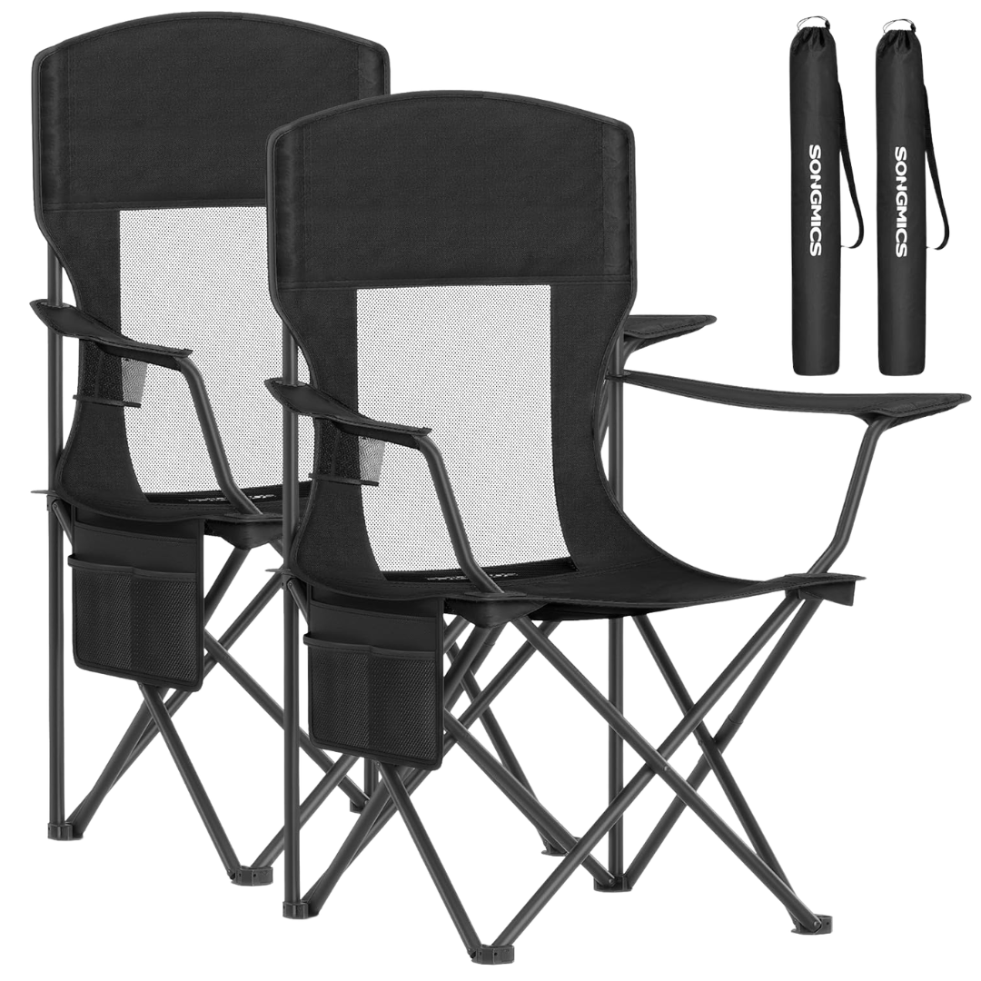 2-Pack SONGMICS Breathable Camping Chairs With High Back (2 Colors)