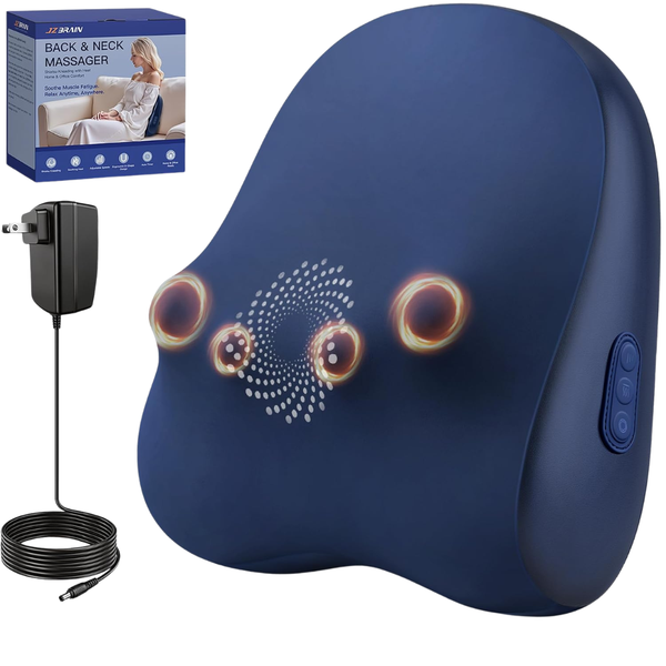 Electric Shiatsu Back Massager With Deep Tissue Kneading & Heat (2 Colors)