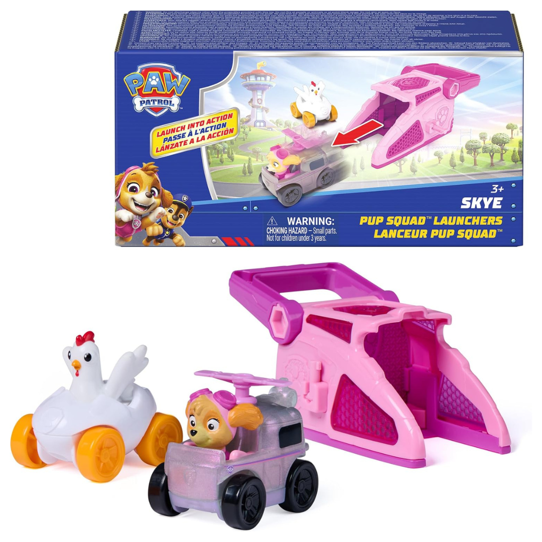2-Pack Paw Patrol Skye Pup Squad Launcher Vehicles W/ Chickaletta
