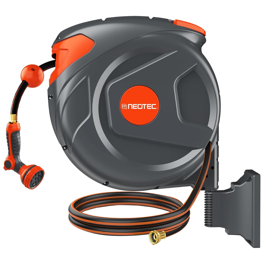 100FT Wall Mounted Heavy Duty Retractable Garden Hose Reel