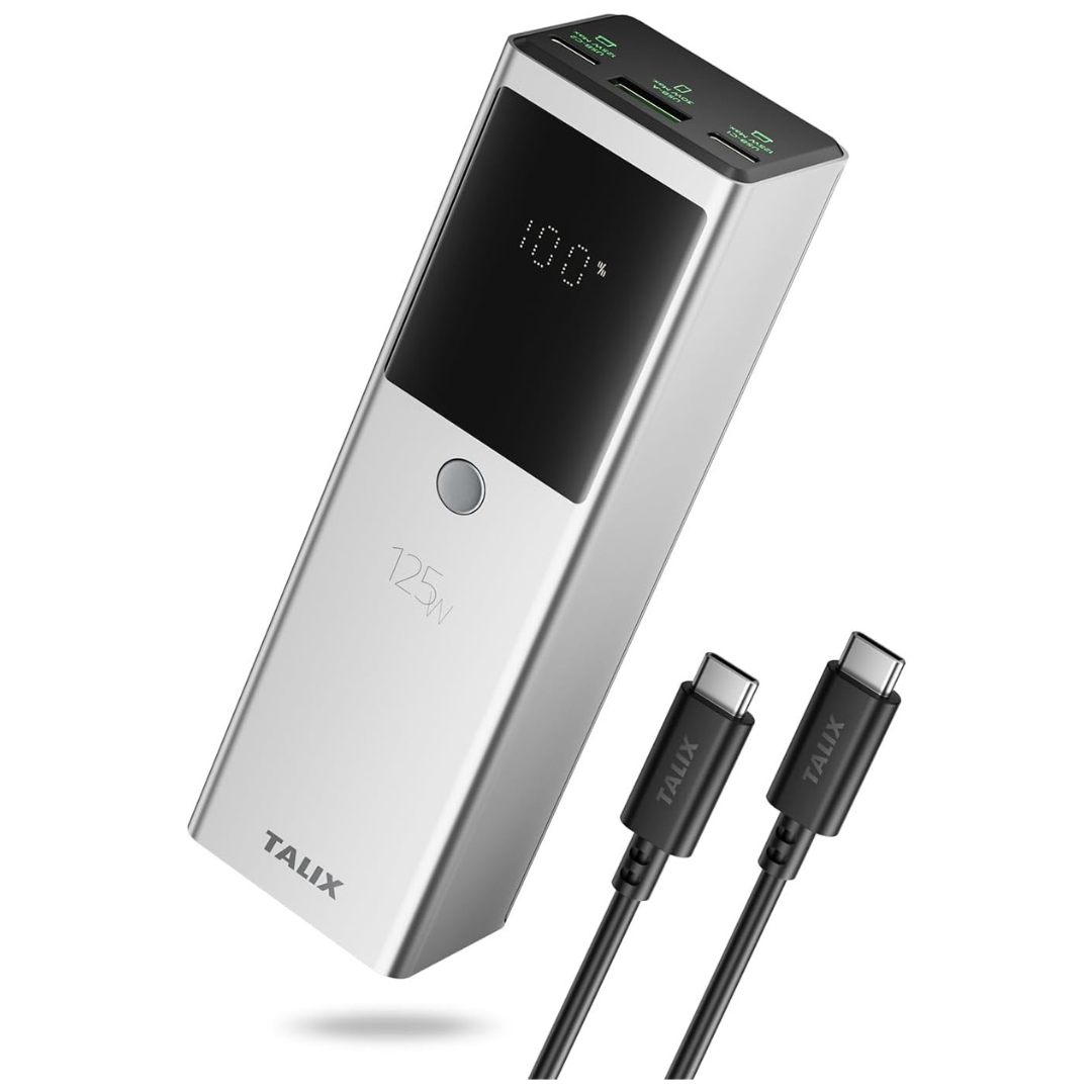 3-Port 12800mAh TALIX 125W Laptop Power Bank W/ 240W USB-C Cable