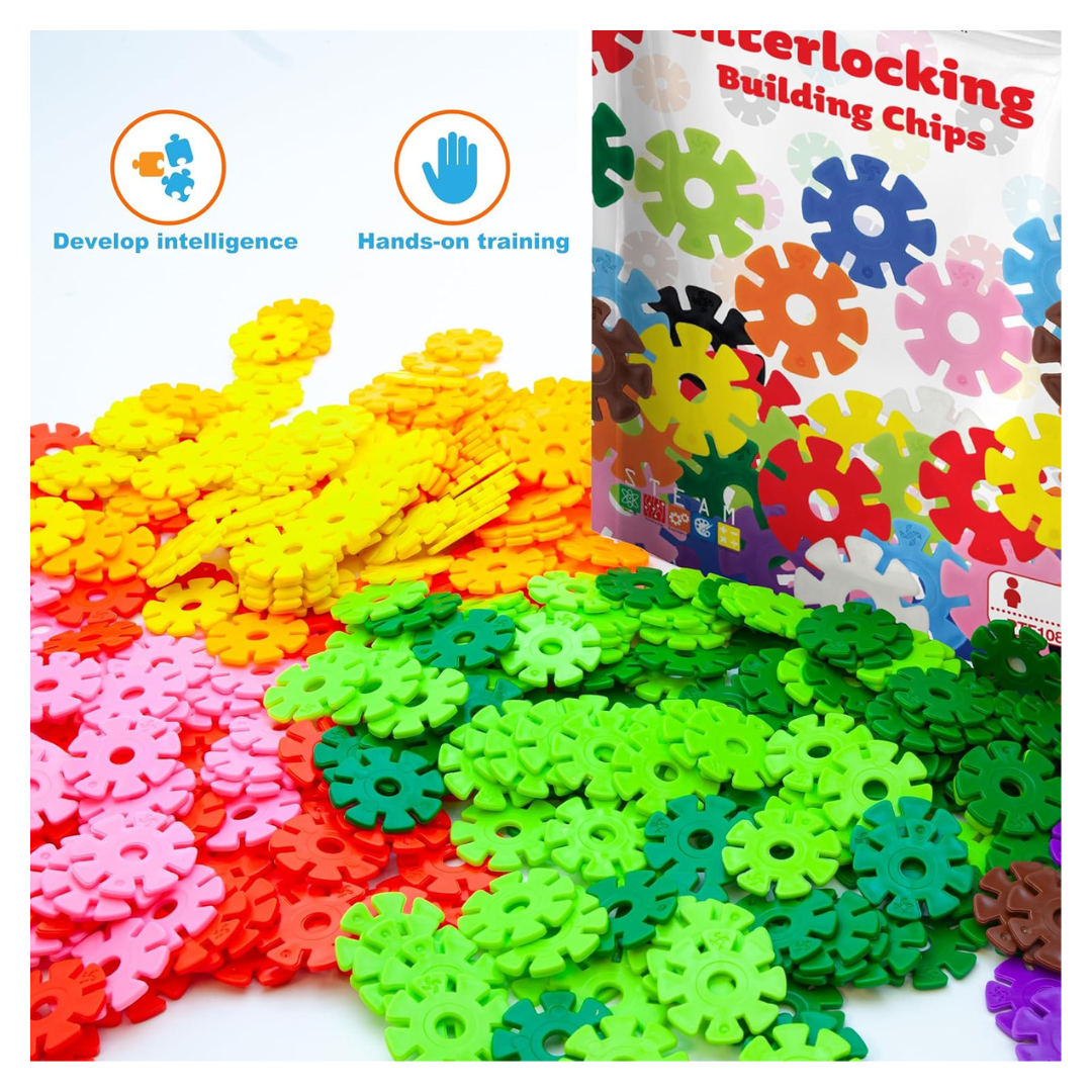 108-Piece PicassoTiles Building Chip Interlocking Disc Construction Blocks