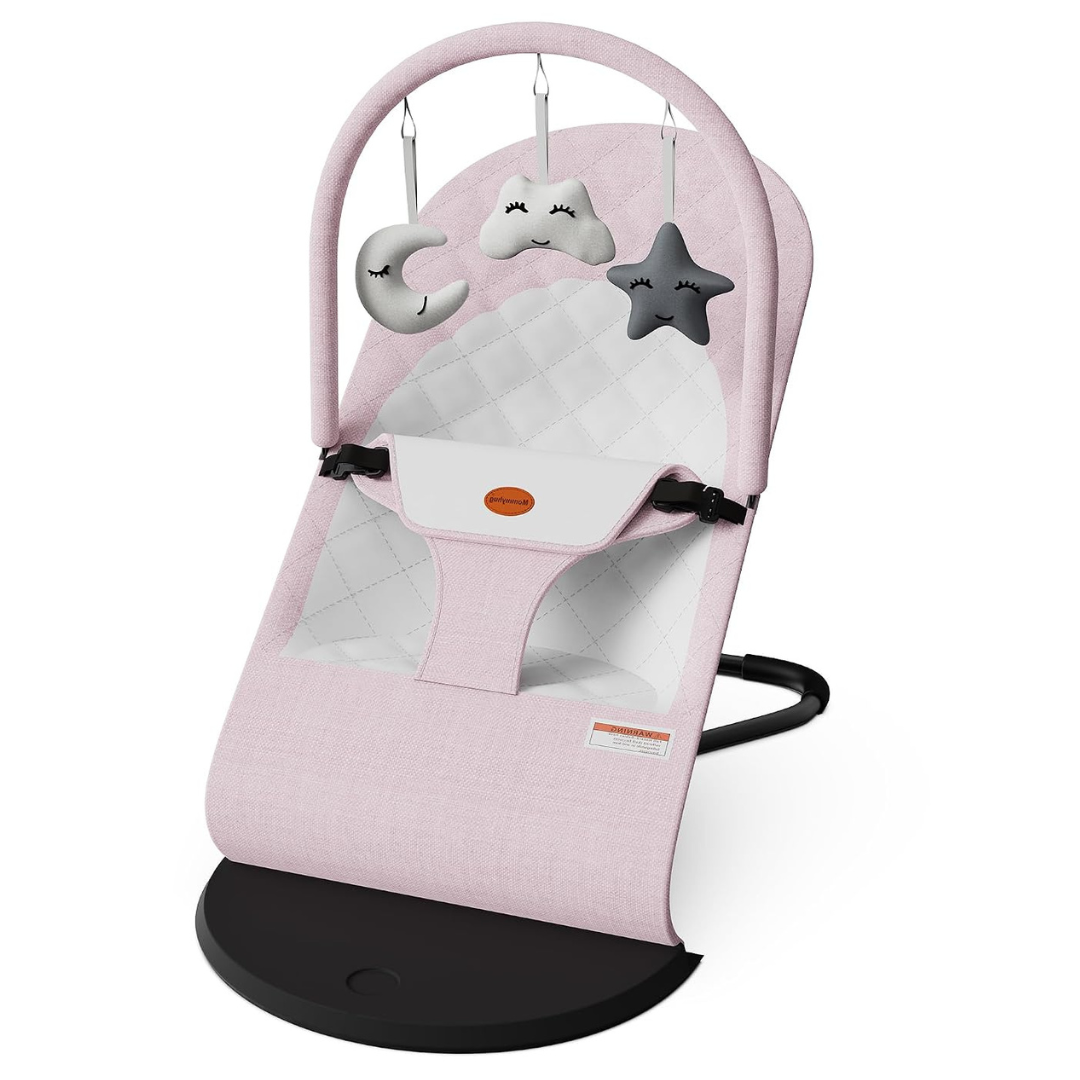 3-in-1 Portable Baby Bouncer Seat With Hanging Toys