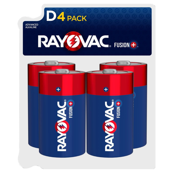 4-Pack Rayovac Fusion Alkaline D Batteries