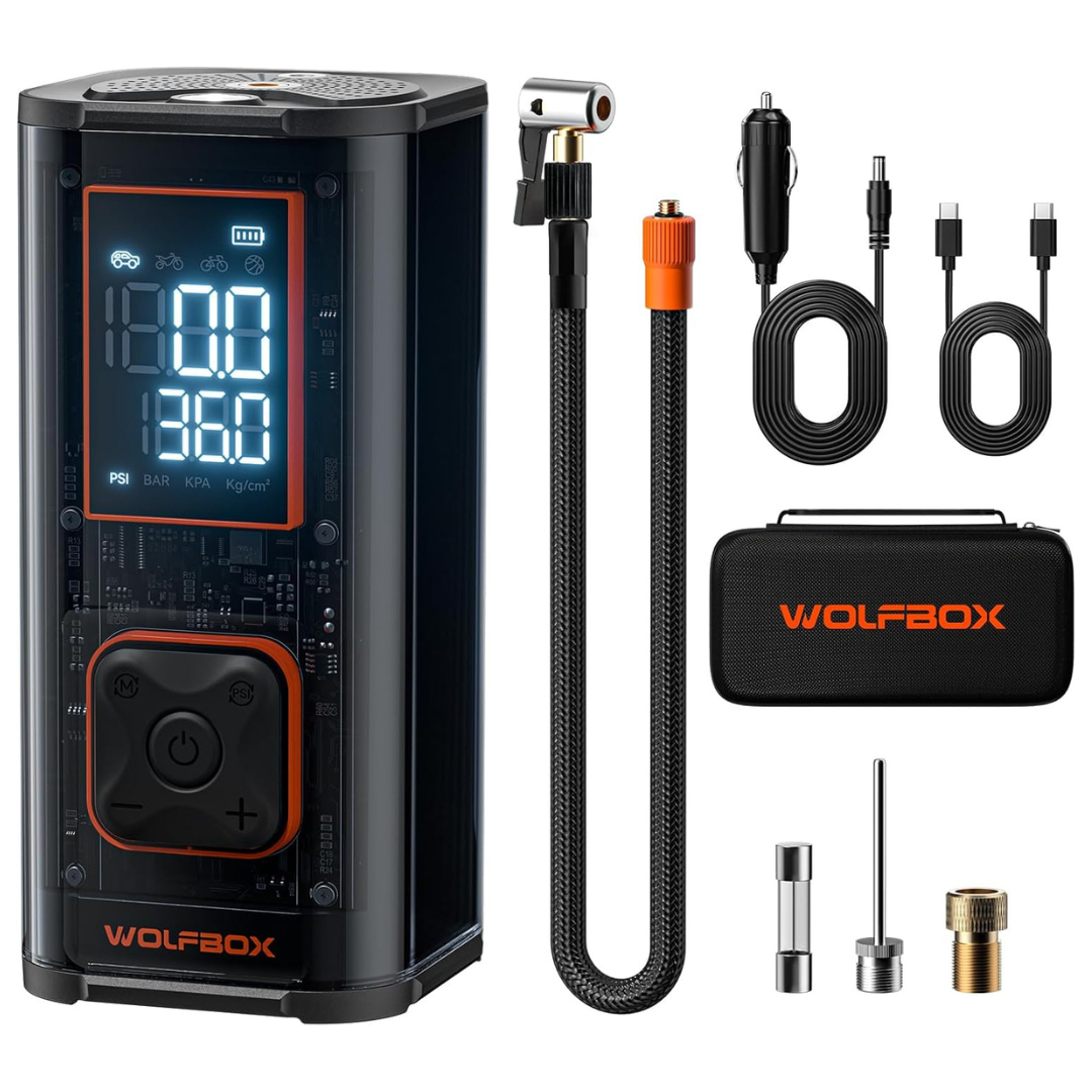 Wolfbox 150PSI Heavy Duty Tire Inflator Portable Air Compressor
