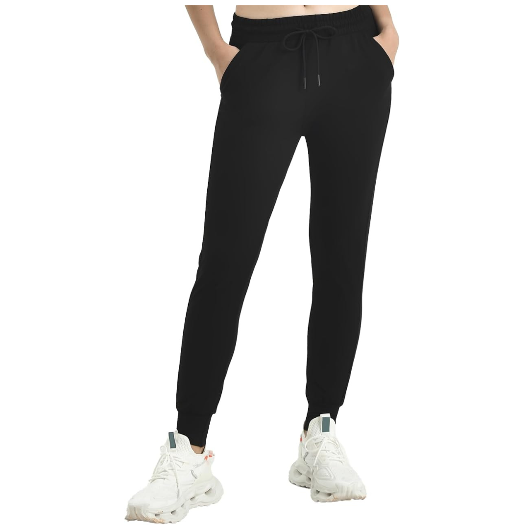 Women's High-Rise Joggers W/ Pockets (Black)