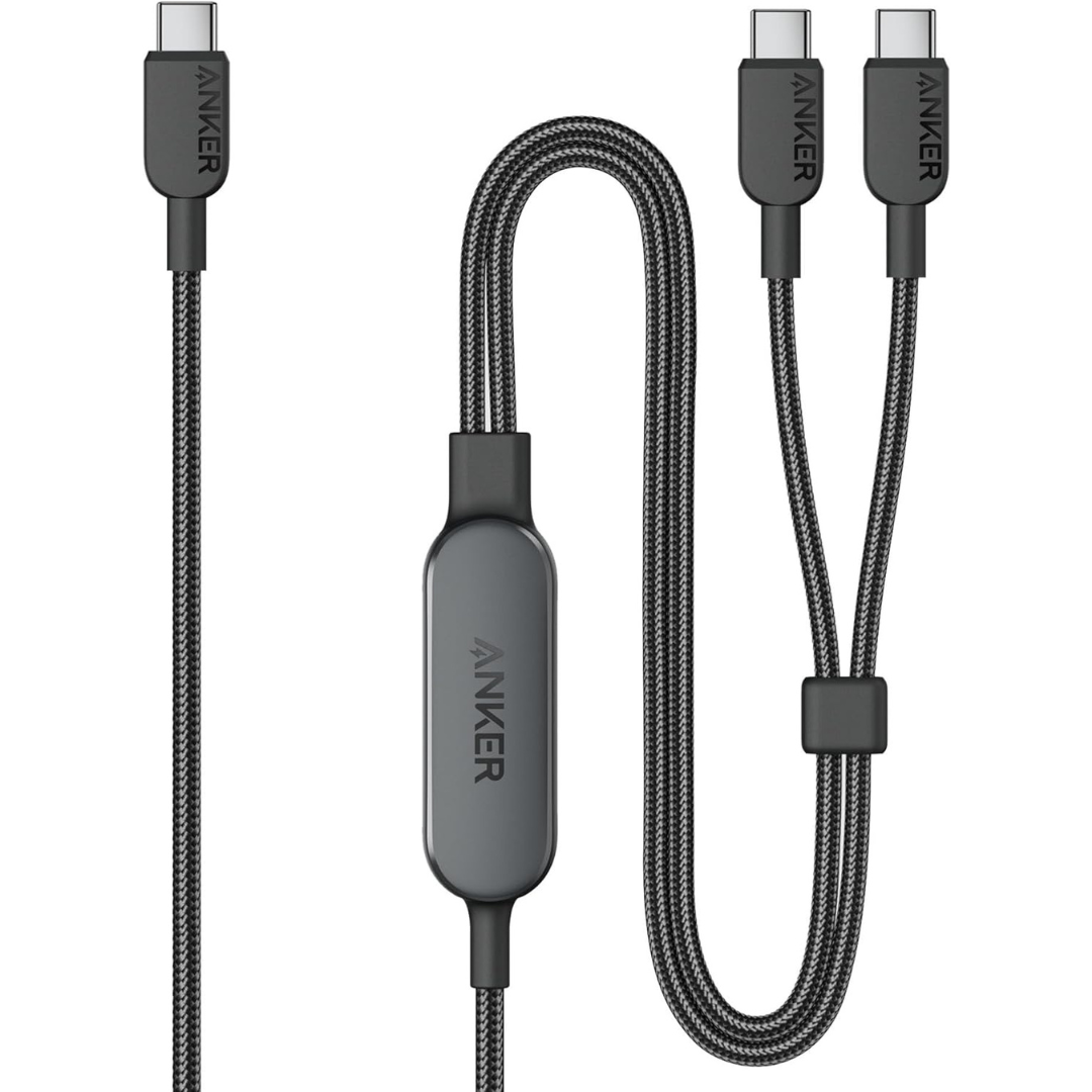 Anker 4' 140W 2-in-1 USB-C To 2x USB-C Charging Cable (2 Colors)