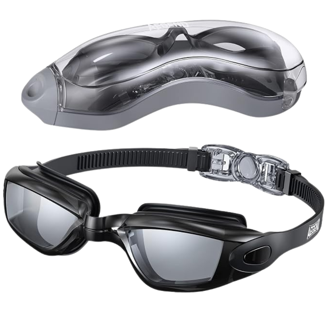 Aegend No Leaking Full Protection Adult Swim Goggles (Black)