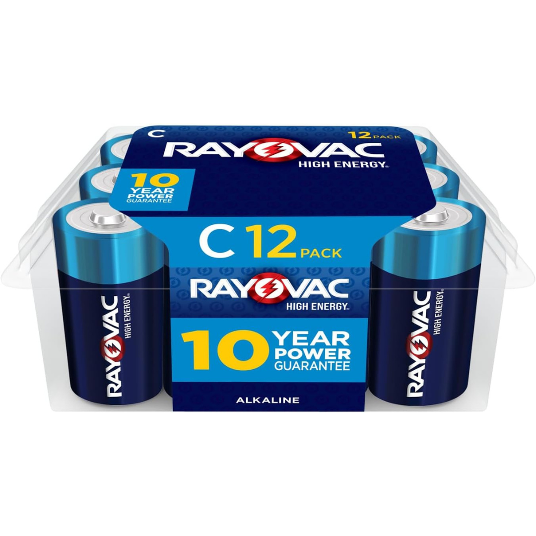 12-Count Rayovac C High Energy Alkaline Cell Battery