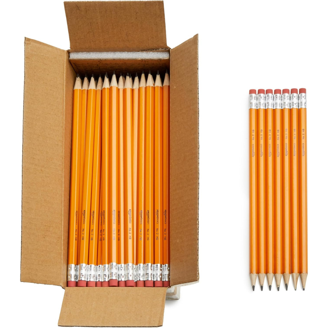 150-Count AmazonBasics Pre-Sharpened #2 HB Pencils with Erasers