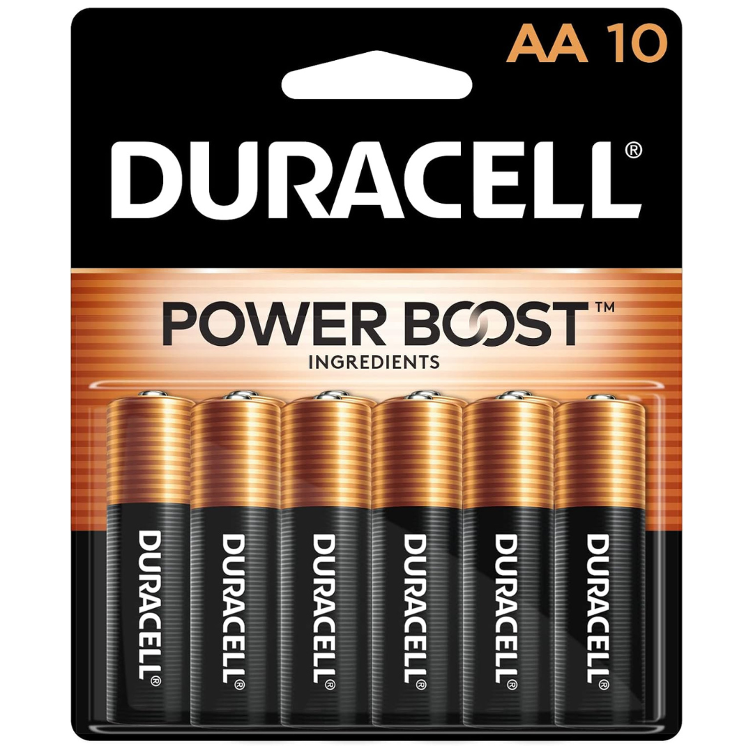 10-Pack Duracell Coppertop AA Alkaline Batteries