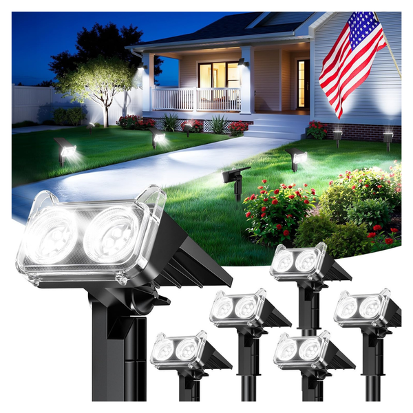 6-Count IP65 Waterproof Outdoor Wall/Ground Solar Spot Lights